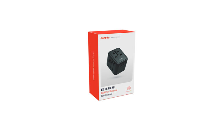 Porodo Dual USB-A Universal Travel Adapter 2.4A