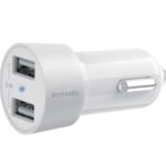 Porodo Dual USB Car Charger 3.4A with Lightning Cable 4ft.