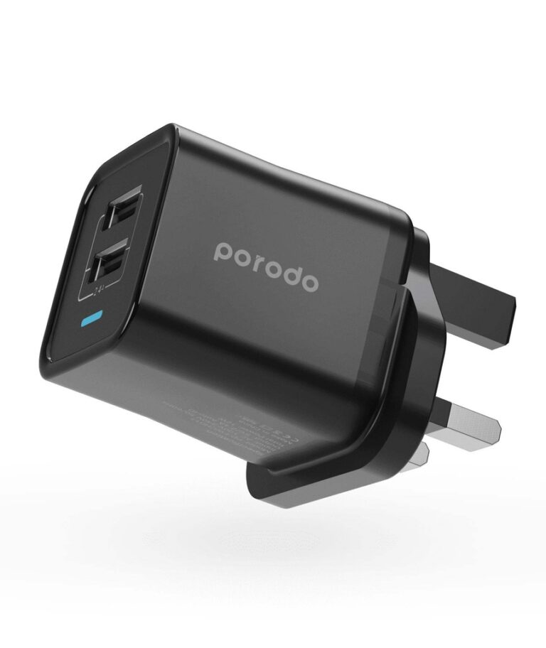 Porodo Dual USB Wall Charger 2.4A UK