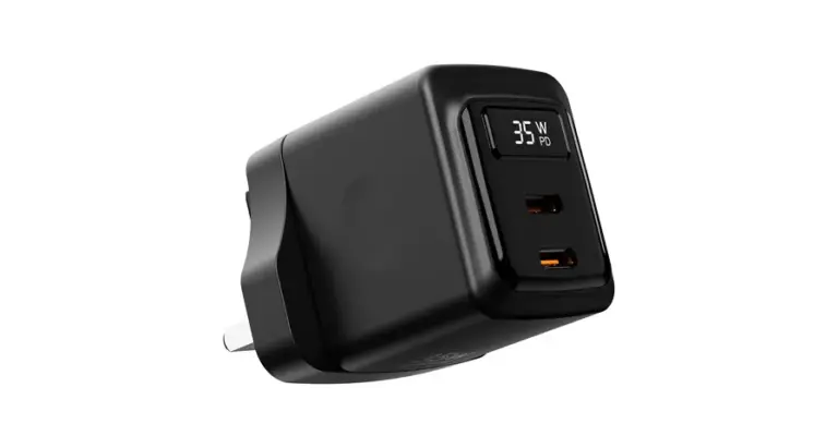 Porodo GaN 35W Dual USB-C Wall Charger with Power Display
