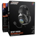 Porodo Gaming Infinity Mirror RGB Gaming Headset with Detachable Omnidirectional Mic