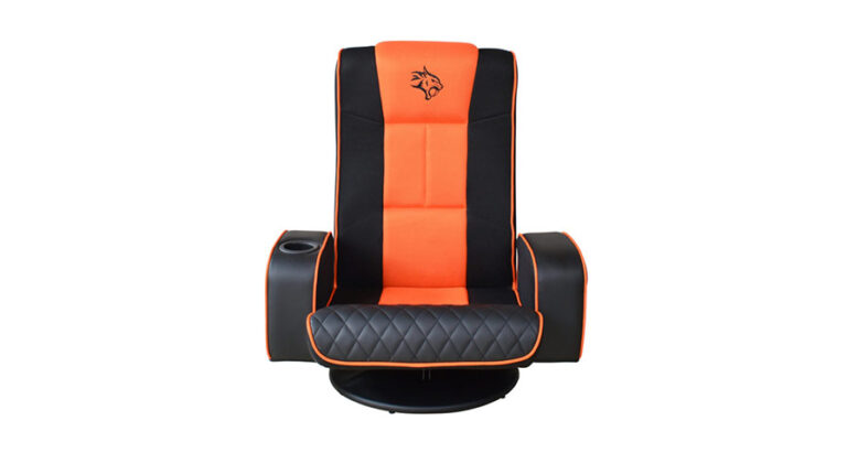 Porodo Gaming Predator Pro Gaming Seat with Armrest & Cupholder 360 Swivel - Black/Orange