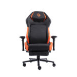 Porodo Gaming Professional Gaming Chair Molded Foam Seats/Armrest&Footrest-Black/Orange
