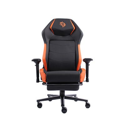 Porodo Gaming Professional Gaming Chair Molded Foam Seats/Armrest&Footrest-Black/Orange
