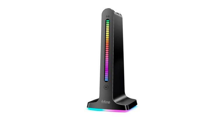 Porodo Gaming RGB Dynamic Sound Lighting Headphone Stand with Cable Storage 300mAh