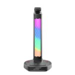 Porodo Gaming RGB Headphone Stand, Wireless Charging & USB-C Hub with Screen Lamp 5W
