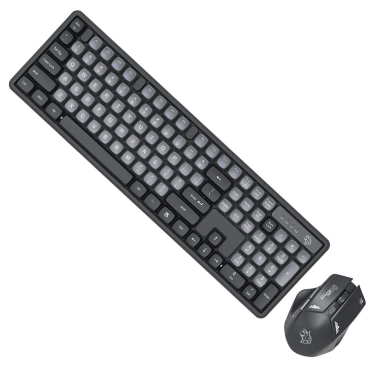 Porodo Gaming Wireless Keyboard Mouse Set 2.4GHz 1600 DPI