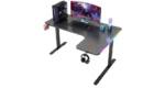 Porodo Gaming Xcommand Carbon Fiber Gaming Table with RGB Lights & Holders