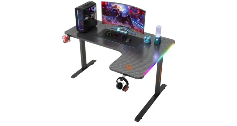 Porodo Gaming Xcommand Carbon Fiber Gaming Table with RGB Lights & Holders