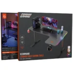 Porodo Gaming Xcommand Carbon Fiber Gaming Table with RGB Lights & Holders