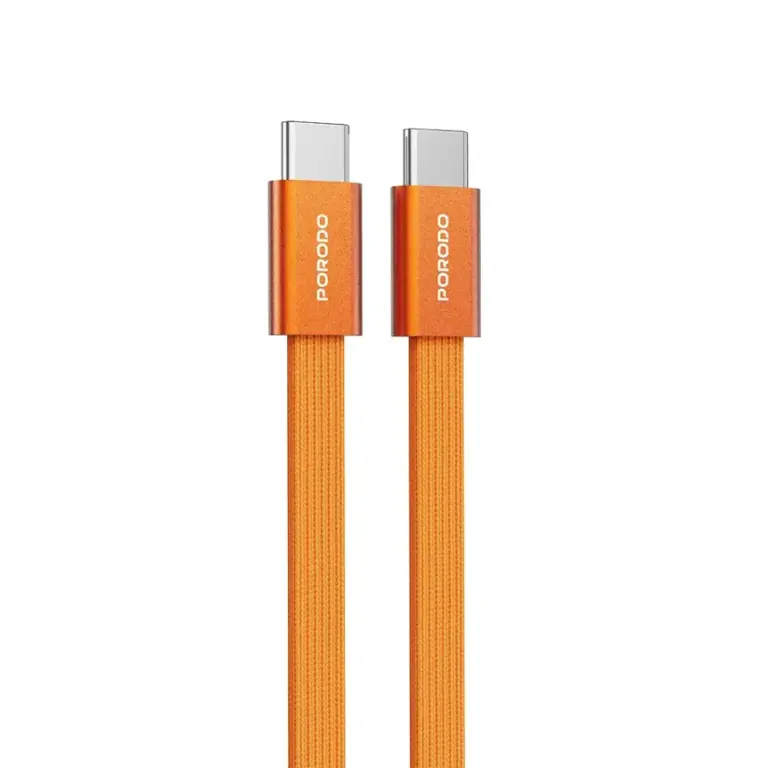 Porodo High-Speed USB-C Braided Cable Charging & Data Transfer - Orange