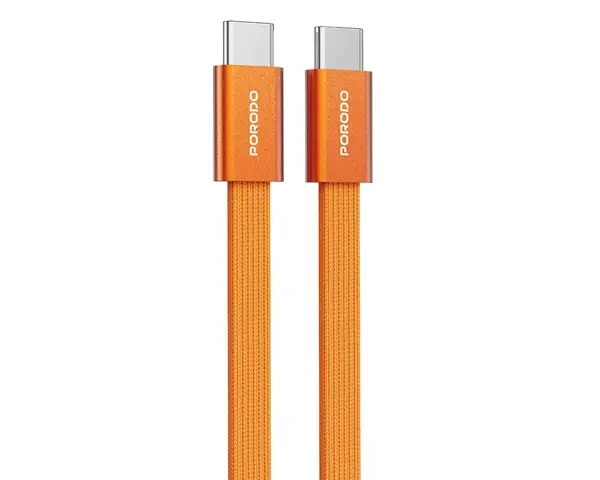 Porodo High-Speed USB-C Braided Cable Charging & Data Transfer - Orange