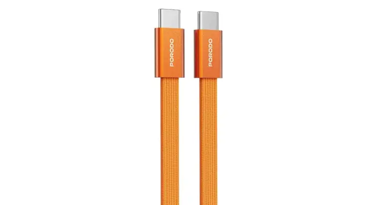 Porodo High-Speed USB-C Braided Cable Charging & Data Transfer - Orange