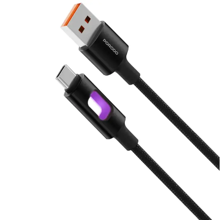 Porodo LED Braided Cable Charging & Data Transfer