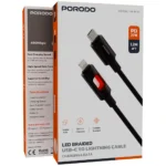 Porodo LED Braided USB-C to Lightning Charging & Data Cable