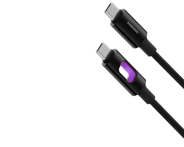 Porodo LED Braided USB-C to USB-C Charging & Data Cable