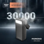 Porodo Lara 30000mAh Power Bank with Integrated Cables & Flashlight