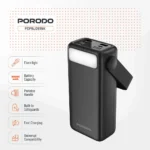 Porodo Lara 30000mAh Power Bank with Integrated Cables & Flashlight