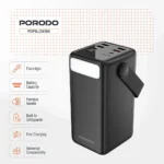 Porodo Lara 50000mAh Power Bank with Integrated Cables & Flashlight