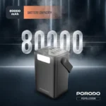 Porodo Lara 80000mAh Power Bank with Integrated Cables & Flashlight