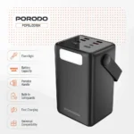 Porodo Lara 80000mAh Power Bank with Integrated Cables & Flashlight