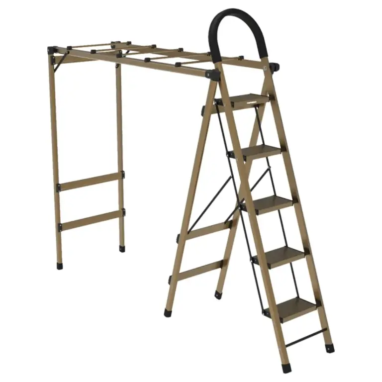 Porodo Lifestyle 5-Step Ladder & Clothes Rack - Champagne