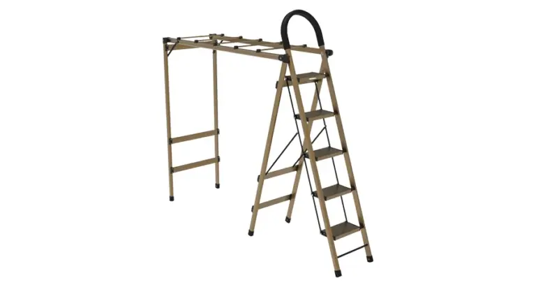 Porodo Lifestyle 5-Step Ladder & Clothes Rack - Champagne