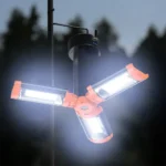 Porodo Lifestyle 9000mAh Work Lantern Foldable Multi-Mode LED Light with Tripod Base & Hook - Orange