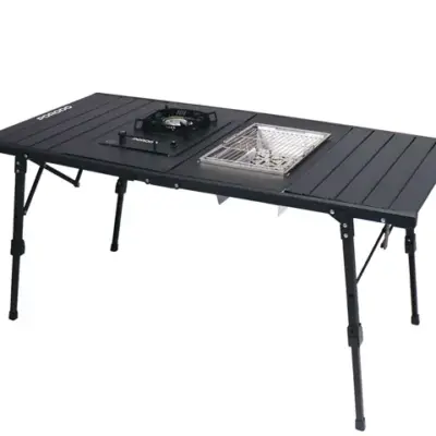 Porodo Lifestyle All-In-One Outdoor Folding Table with Stove & Grill