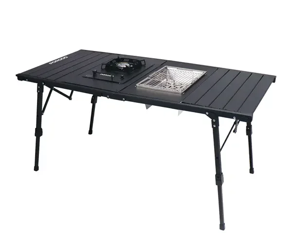 Porodo Lifestyle All-In-One Outdoor Folding Table with Stove & Grill