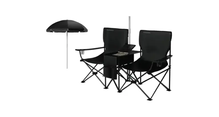 Porodo Lifestyle Campshade Camping Dual Chair with Umbrella & Cup Holder