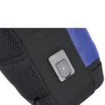 Porodo Lifestyle Cross Body Sling Bag with Fingerprint Lock - Black/Blue