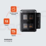 Porodo Lifestyle Double Stack Air Fryer with 12 Presets
