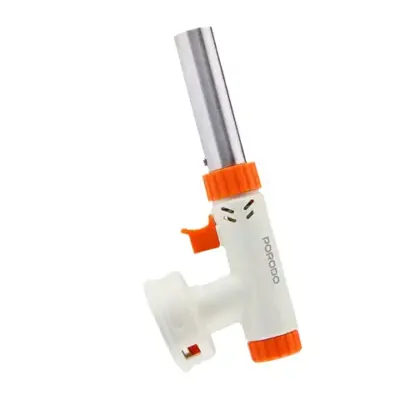 Porodo Lifestyle Dual-Mode Butane Gas Torch with Piezo Ignition - Cream White/Orange