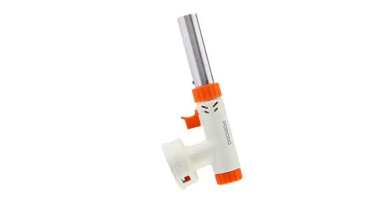 Porodo Lifestyle Dual-Mode Butane Gas Torch with Piezo Ignition - Cream White/Orange