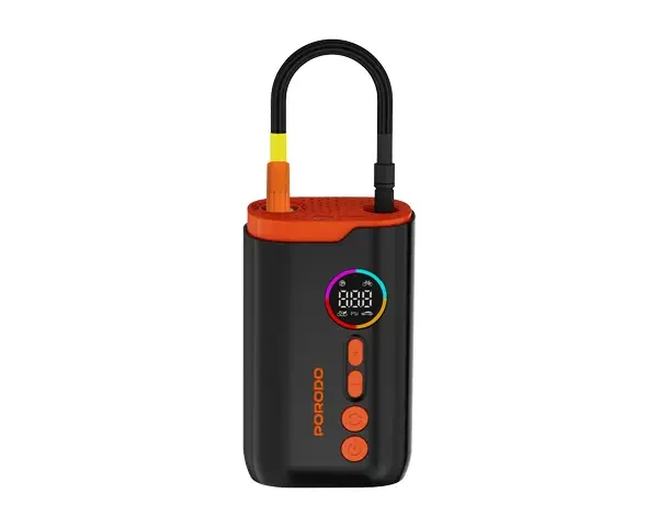 Porodo Lifestyle Electric Air Inflator With High-Pressure Power & Built-In Flashlight