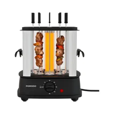 Porodo Lifestyle Grilljet Electric Rotisserie Kebab Grill with Auto-Rotating Skewers