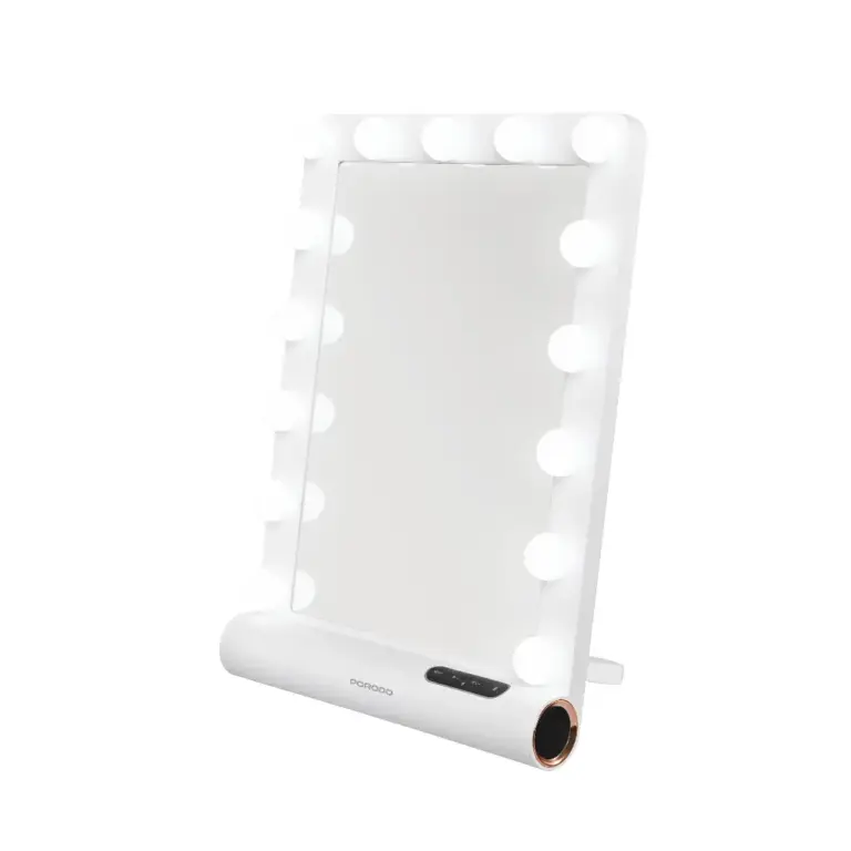 Porodo Lifestyle Hollywood Vanity Lighted Mirror - White/Rose Gold