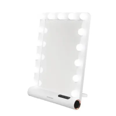 Porodo Lifestyle Hollywood Vanity Lighted Mirror - White/Rose Gold
