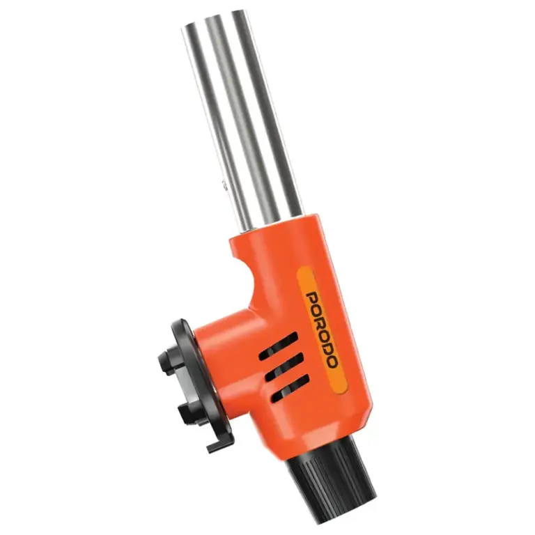 Porodo Lifestyle Multi-Function Butane Gas Lighter with Piezo Ignition - Black/Orange