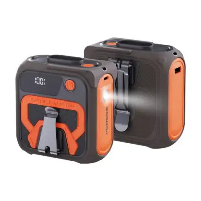 Porodo Lifestyle Multifunction Cooling Waist Fan - Brown/Orange