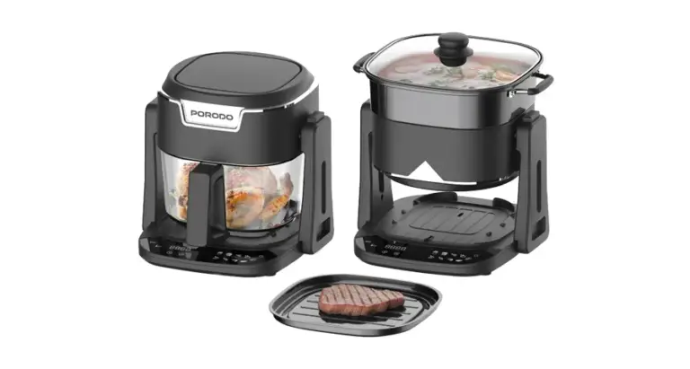 Porodo Lifestyle Quick Flip 3-In-1 Air Fryer | Grill | Hot Pot 4.5L