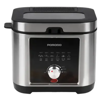 Porodo Lifestyle Stainless Steel 2.5L Deep Fryer with Adjustable Temperature & Non-Stick Tray