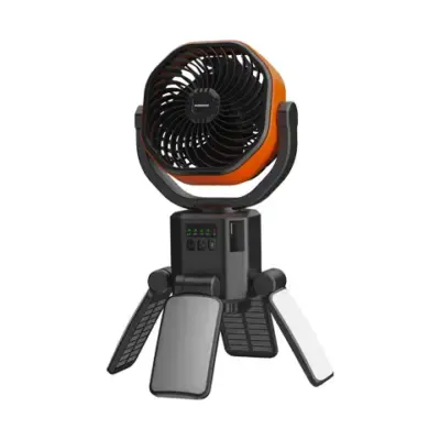 Porodo Lifestyle Suncharge Outdoor Solar Fan - Black & Orange