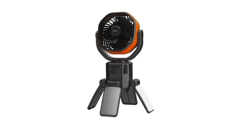 Porodo Lifestyle Suncharge Outdoor Solar Fan - Black & Orange