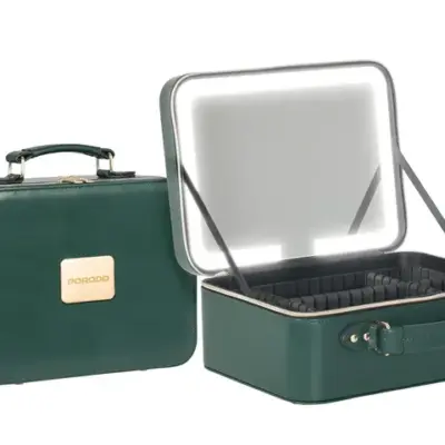 Porodo Lifestyle Travel Makeup Bag with Detachable LED Mirror