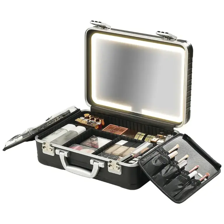 Porodo Lifestyle Travel Makeup Case with Detachable LED Mirror