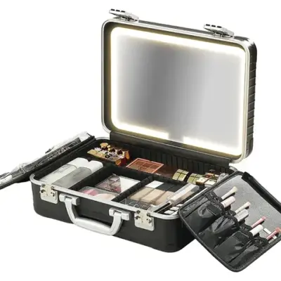Porodo Lifestyle Travel Makeup Case with Detachable LED Mirror