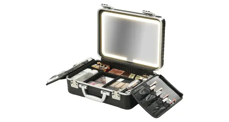Porodo Lifestyle Travel Makeup Case with Detachable LED Mirror
