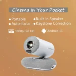 Porodo Lumacast Smart Full HD Projector Auto Focus & Keystone